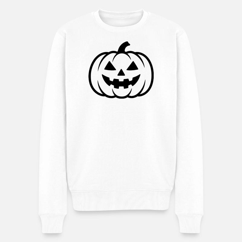 Silhouette de citrouille Halloween - Pull Premium bio Homme - blanc