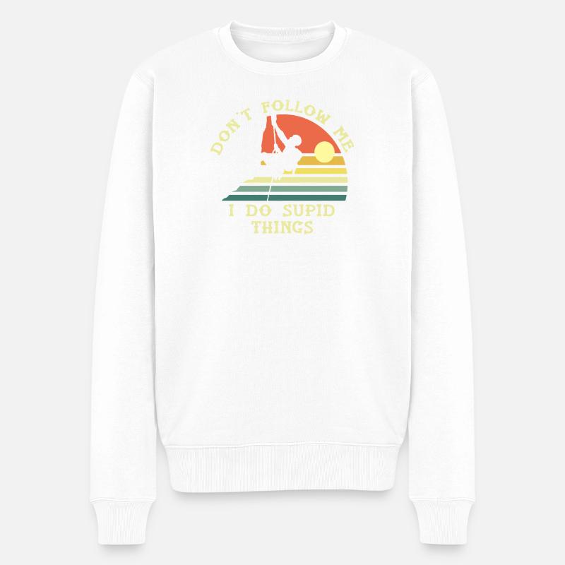 Ungewöhnliches Solarklettern - Männer Premium Bio Pullover - Weiß