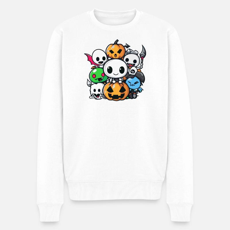 Halloween Party Figuren Comic - Männer Premium Bio Pullover - Weiß