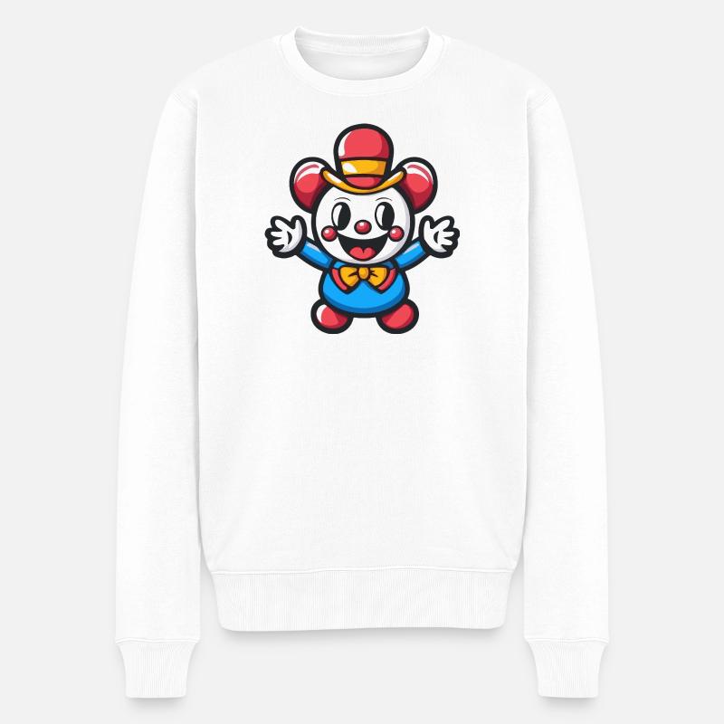 Halloween Clown Mignon Bande dessinée - Pull Premium bio Homme - blanc