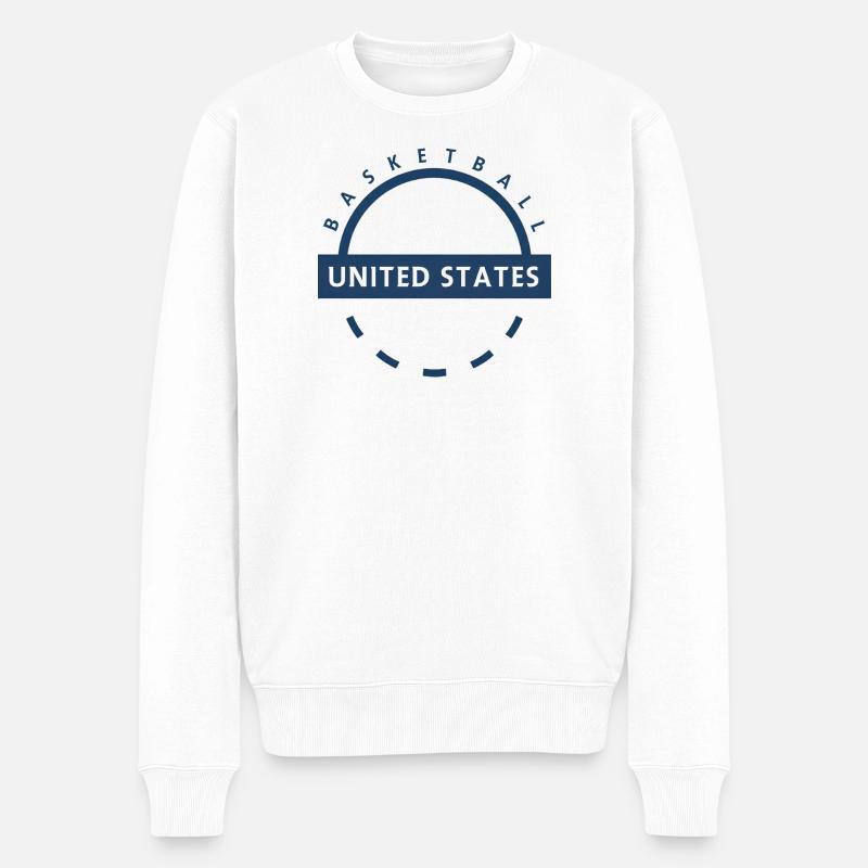 Basketball USA Emblem - Männer Premium Bio Pullover - Weiß