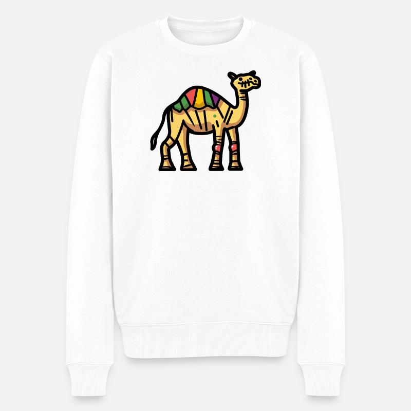 Kamel Halloween Zombie - Männer Premium Bio Pullover - Weiß