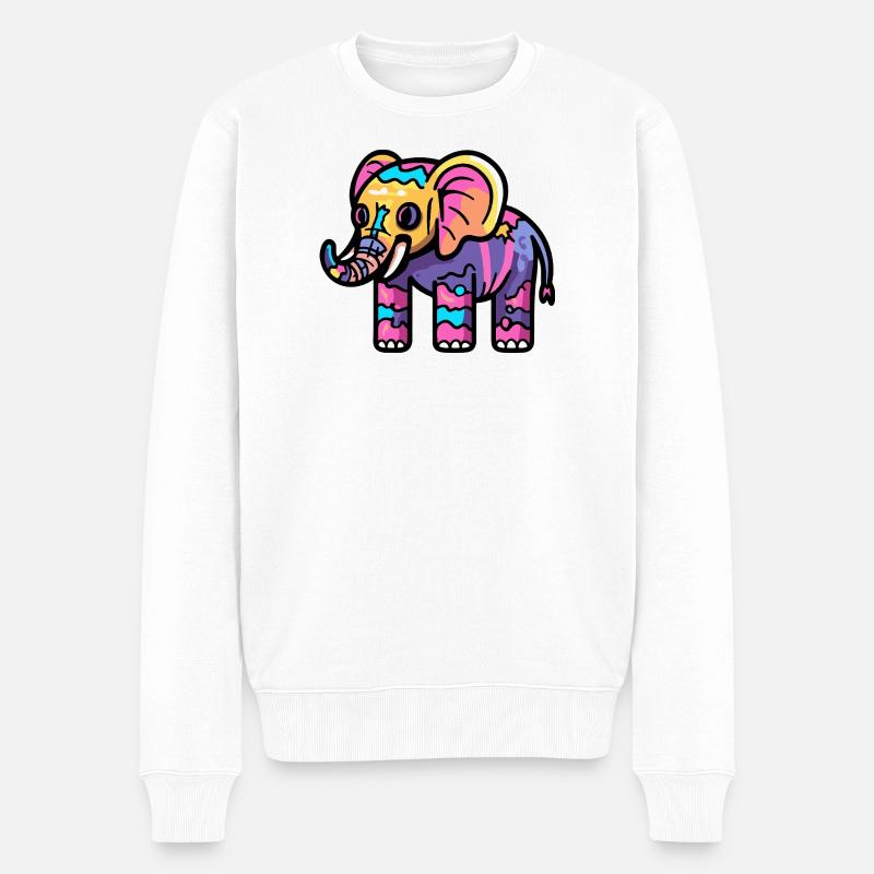 Elefant Halloween Zombie - Männer Premium Bio Pullover - Weiß