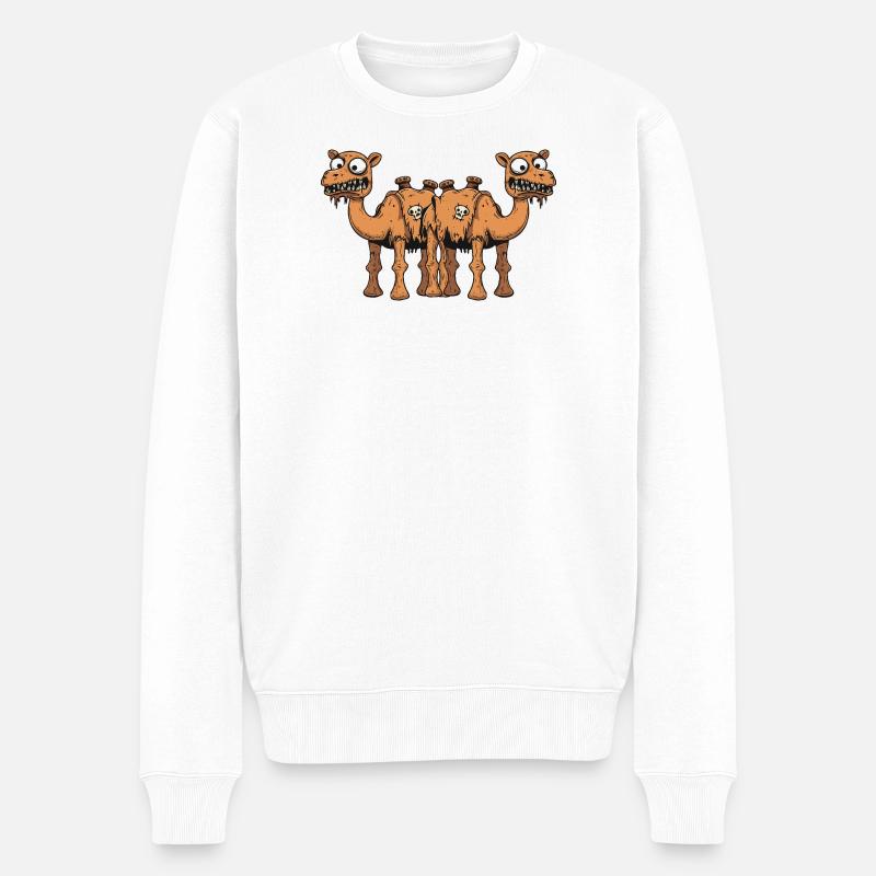 Kamel Halloween Team Lustig - Männer Premium Bio Pullover - Weiß