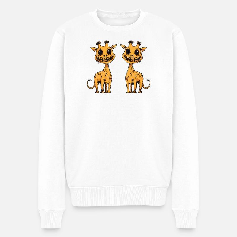 Giraffe Halloween Team Lustig - Männer Premium Bio Pullover - Weiß