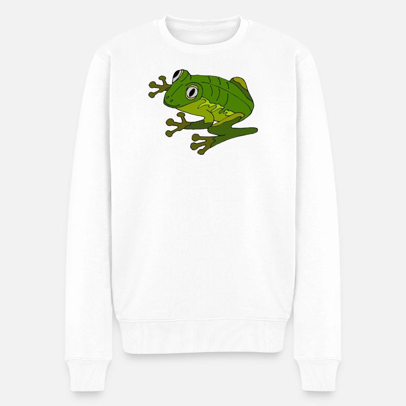 Frosch - Männer Premium Bio Pullover - Weiß