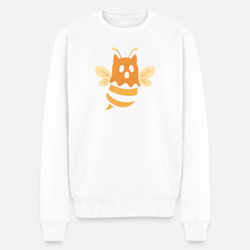 Halloween Bienengeist Motiv - Männer Premium Bio Pullover - Weiß