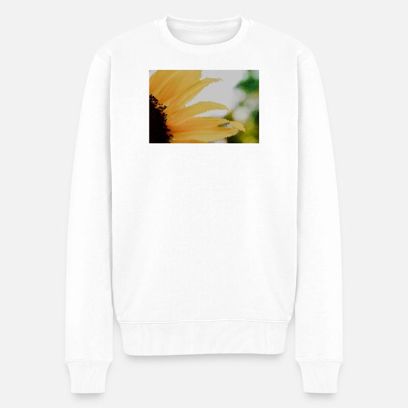 Sonnenblumen Wasserfarben - Männer Premium Bio Pullover - Weiß