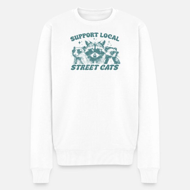 Soutenez les chats des rues locaux - Pull Premium bio Homme - blanc