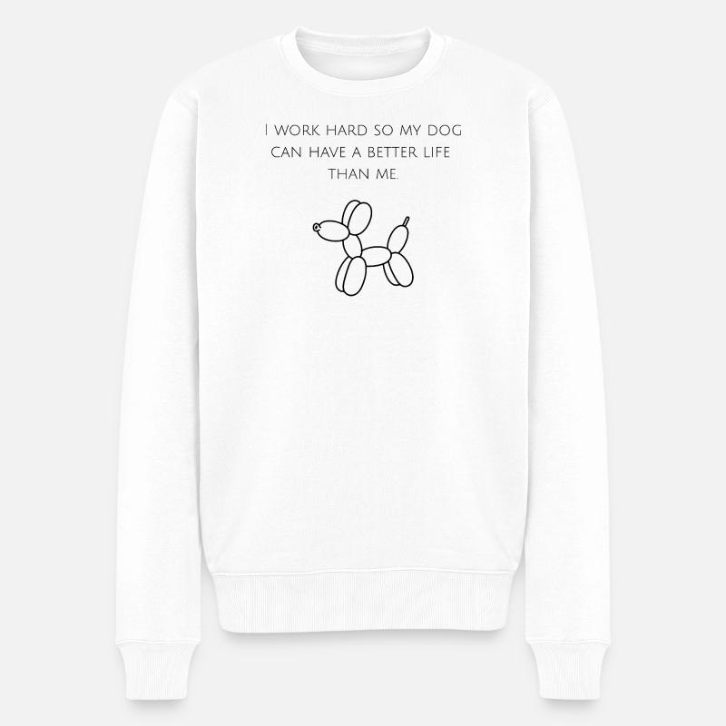Lustiger Spruch für Hundebesitzer - Männer Premium Bio Pullover - Weiß