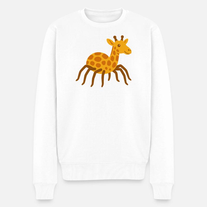 Niedliche Spinne Giraffe - Männer Premium Bio Pullover - Weiß
