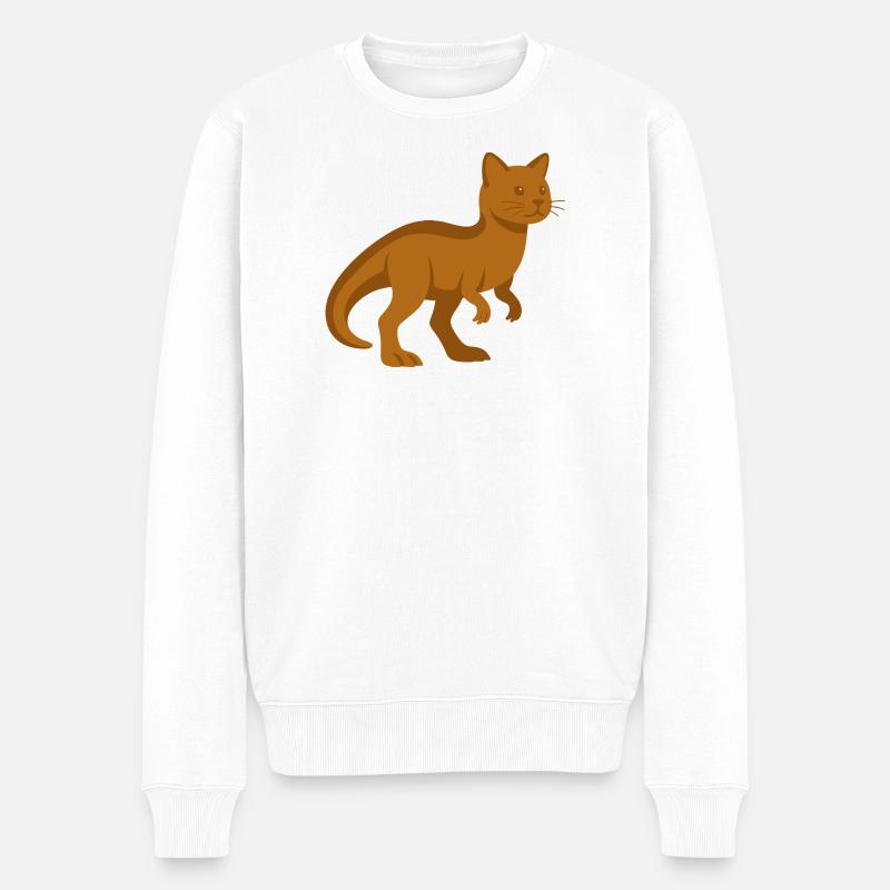 Trex Katze Dinosaurier - Männer Premium Bio Pullover - Weiß