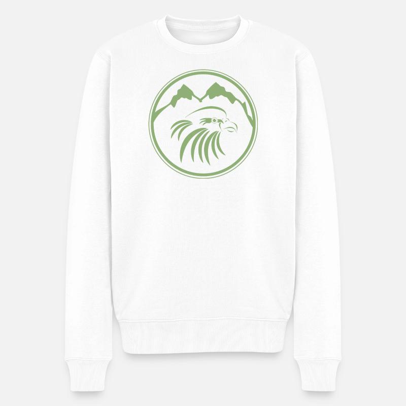 Adler_001c - Männer Premium Bio Pullover - Weiß