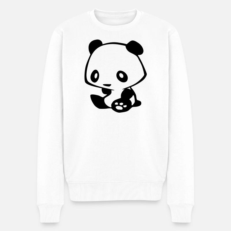 Kawaii Panda – Mignon Manga Ours Bambou - Pull Premium bio Homme - blanc