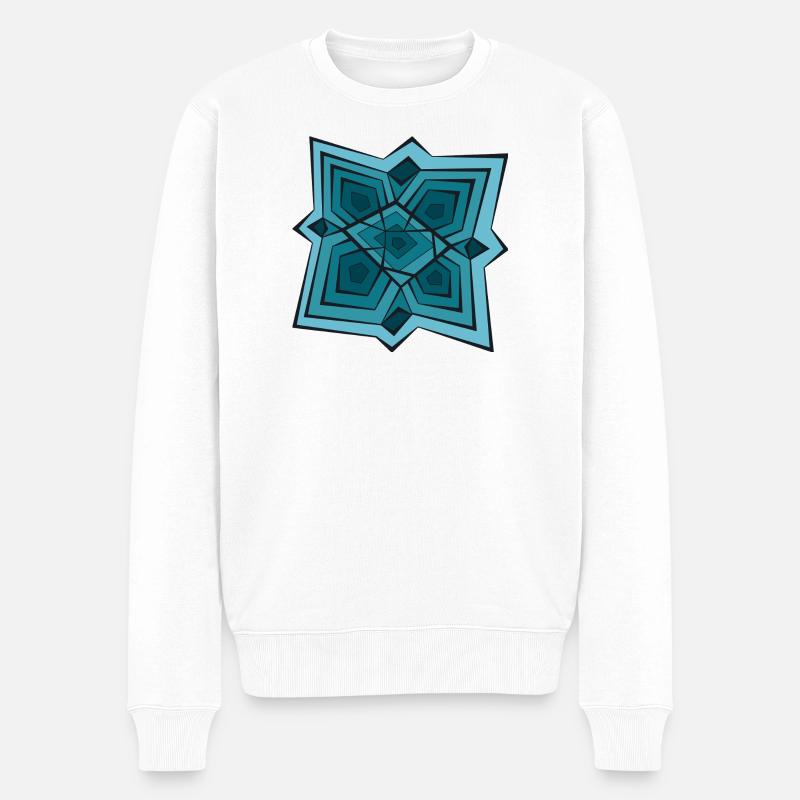 Geometrisches Sternenthema - Männer Premium Bio Pullover - Weiß