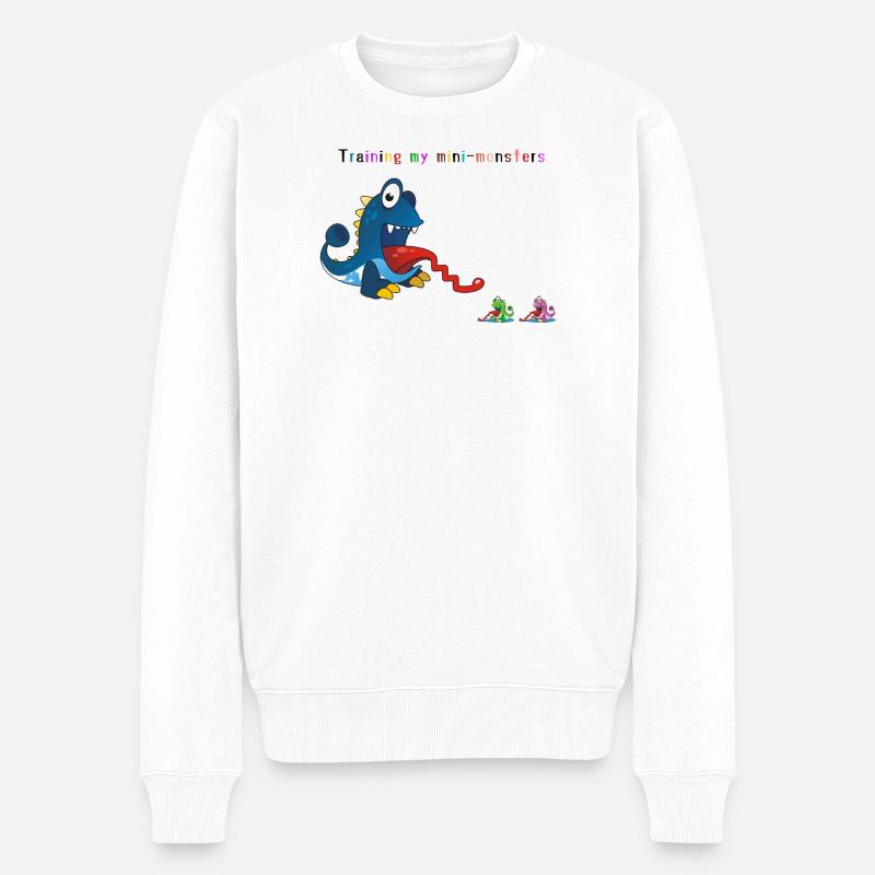 Entraîner mes monstres - Pull Premium bio Homme - blanc