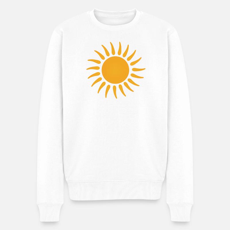 Graphique du soleil orange sunburst - Pull Premium bio Homme - blanc