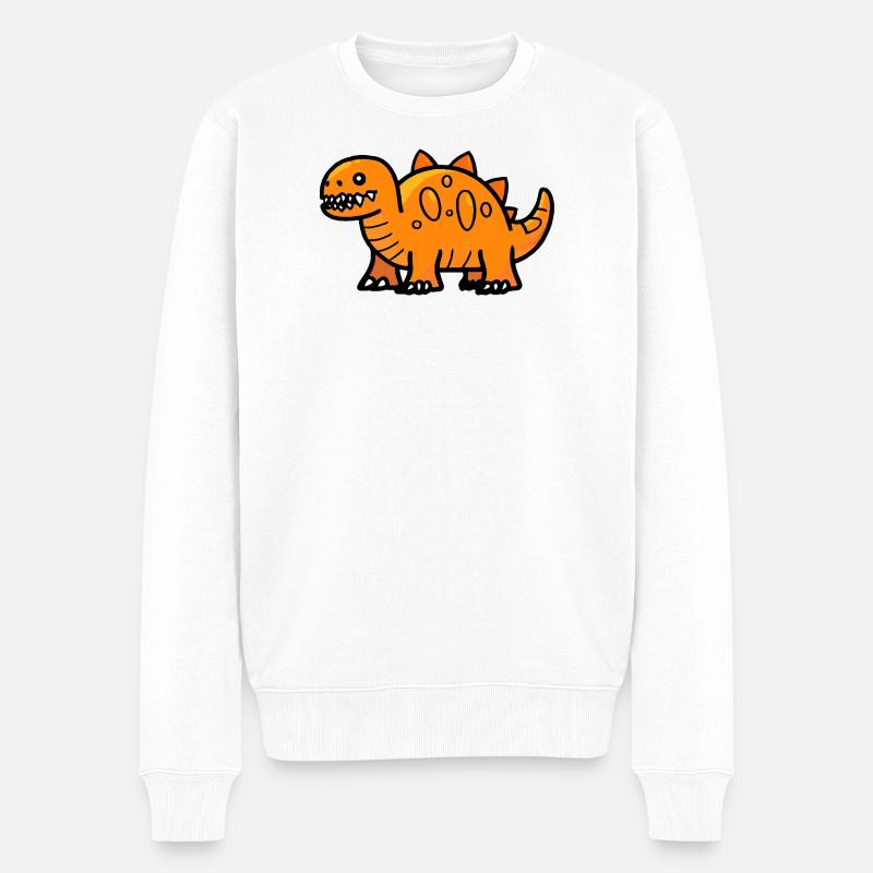 Dinosaure stégosaure Halloween Drôle - Pull Premium bio Homme - blanc