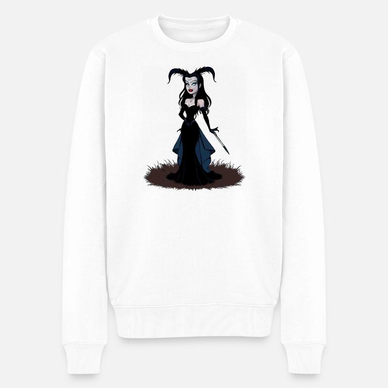 Banshee Vampir Frau - Männer Premium Bio Pullover - Weiß