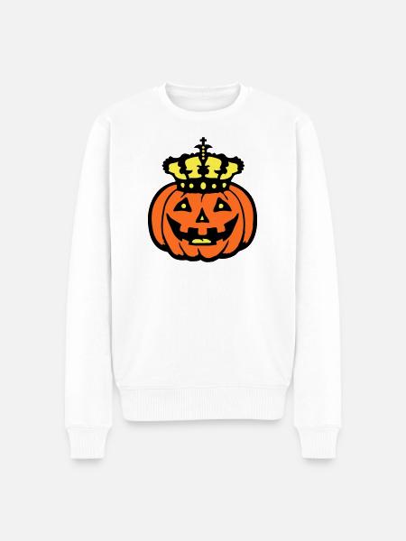 Halloween Pumpkin King Crown King Pumpkin Ruler - Men's Premium Organic Jumper - white