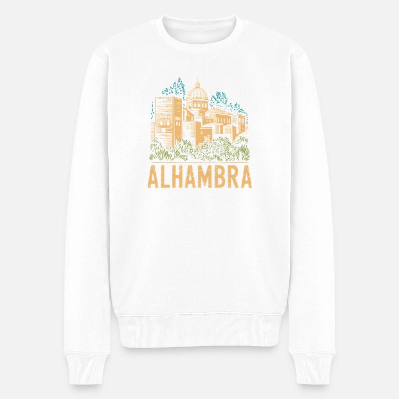 Alhambra - Männer Premium Bio Pullover - Weiß