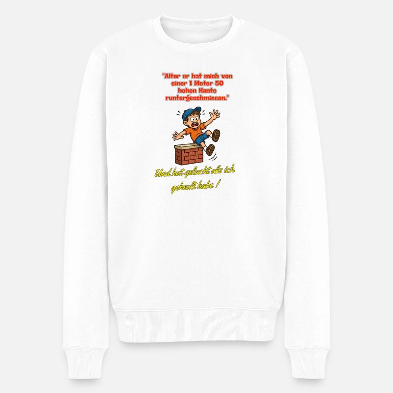 Saut d’Arête Éclat de rire - Pull Premium bio Homme - blanc