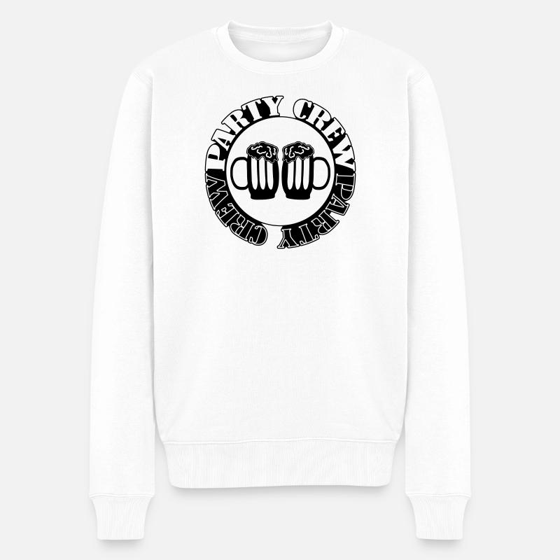 Party Crew Bier - Männer Premium Bio Pullover - Weiß