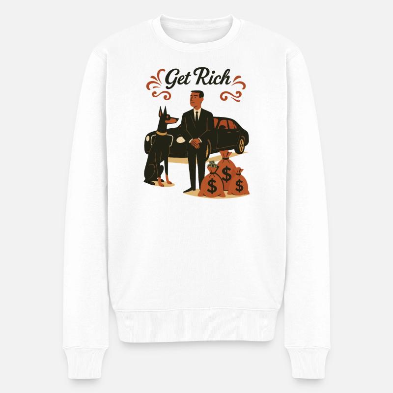 Devenir riche Mode de vie - Pull Premium bio Homme - blanc