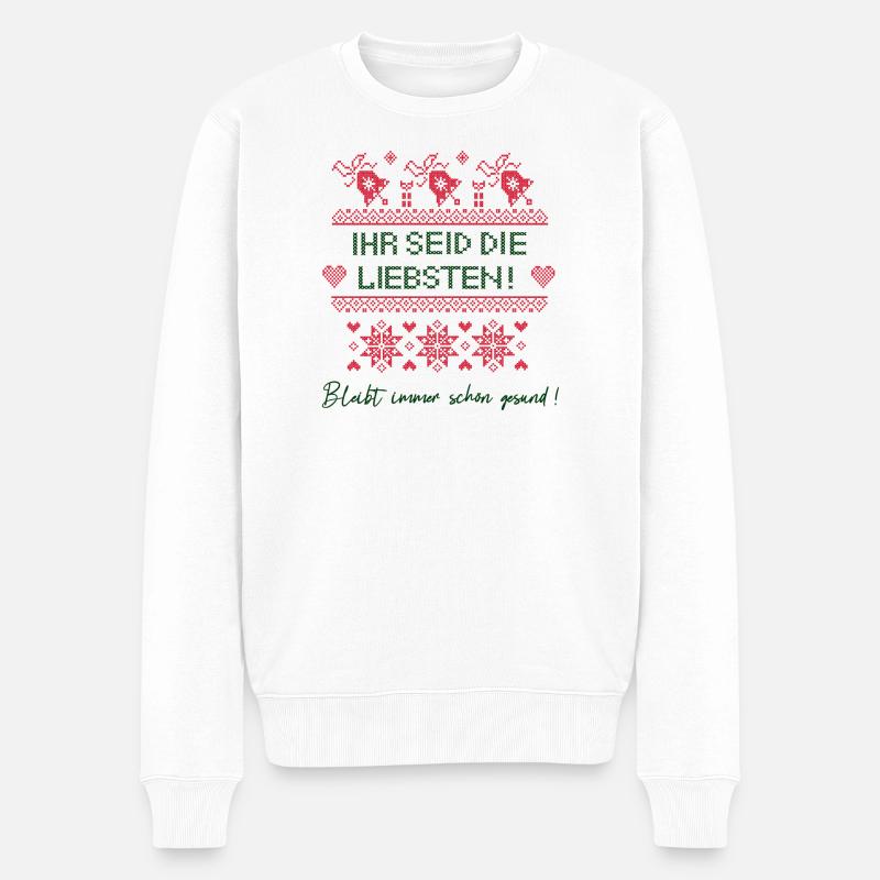 Weihnachten - Männer Premium Bio Pullover - Weiß