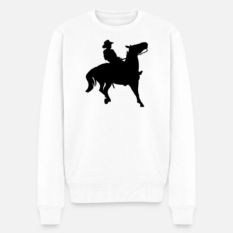Cow-boy - Pull Premium bio Homme - blanc