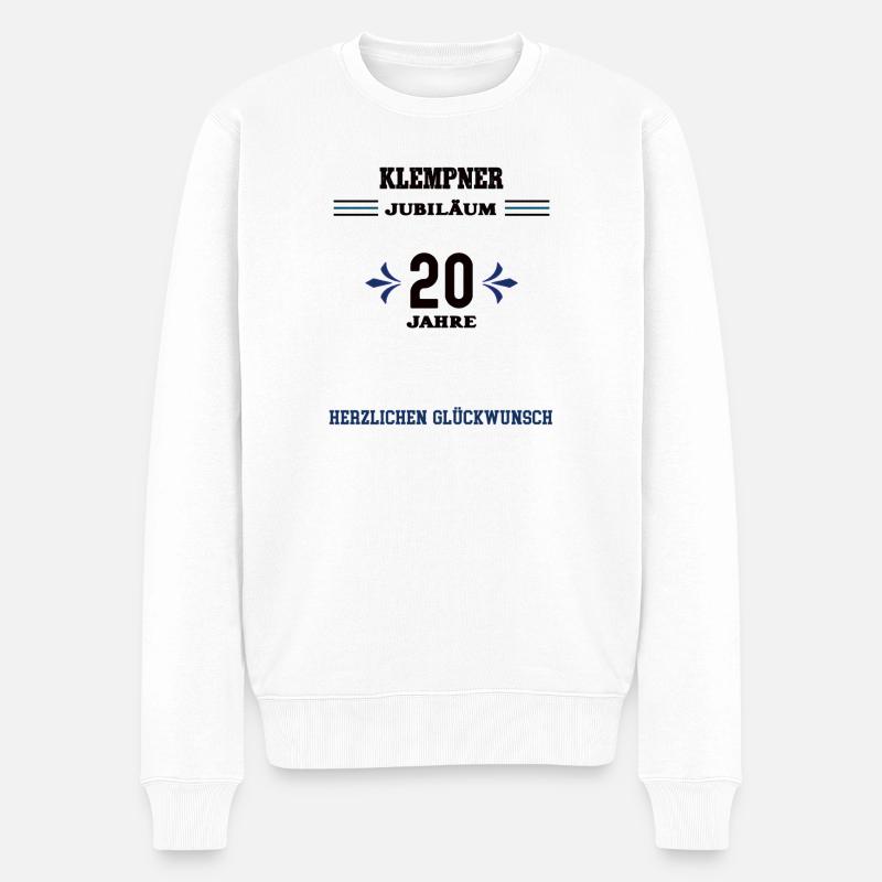 Plombier 20e anniversaire Vingtième anniversaire - Pull Premium bio Homme - blanc