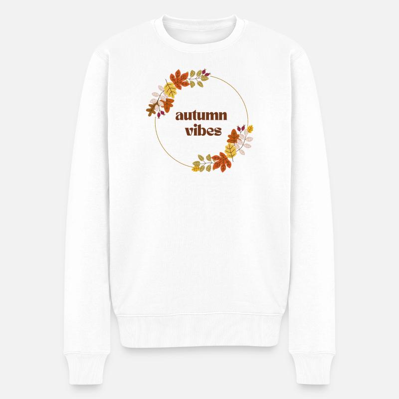 autumn vibes - Herbstliebe - Männer Premium Bio Pullover - Weiß