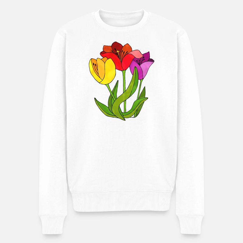 Fleur - Pull Premium bio Homme - blanc
