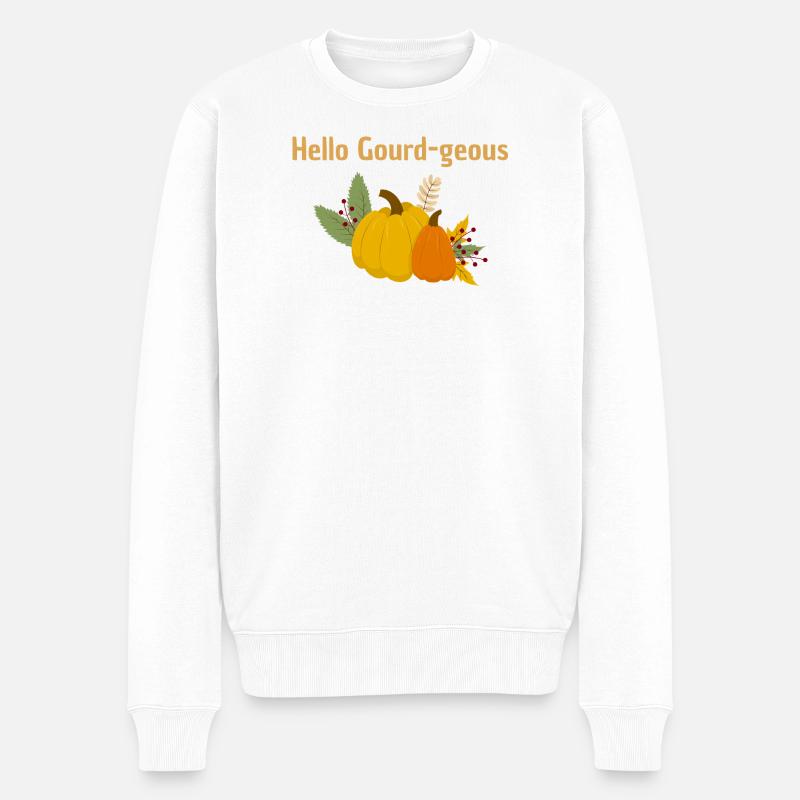 Hello Gourd-geous - Jeu de mots - Pull Premium bio Homme - blanc