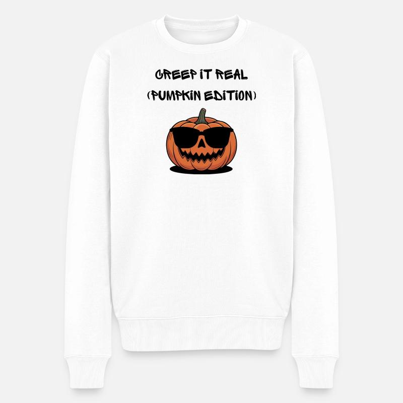 Creep it Real – Pumpkin Edition - Männer Premium Bio Pullover - Weiß