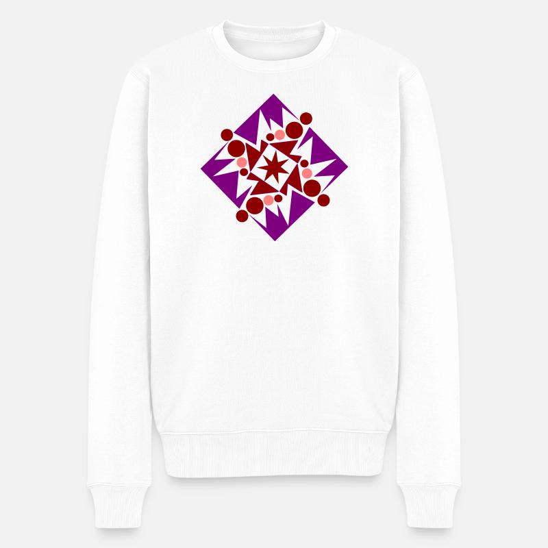 Geometrische Komposition von Cean - Männer Premium Bio Pullover - Weiß