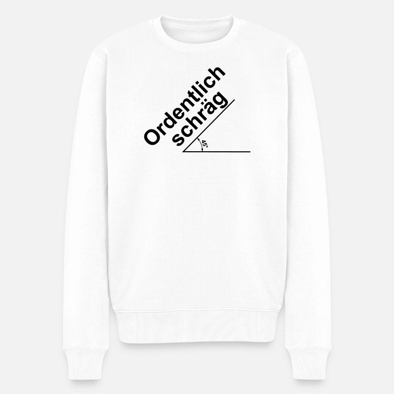 Ordentlich schraeg - Männer Premium Bio Pullover - Weiß