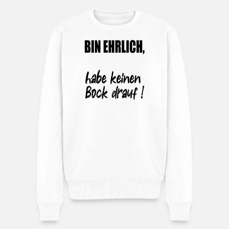 EHRLICHKEIT KEINEN BOCK - Männer Premium Bio Pullover - Weiß