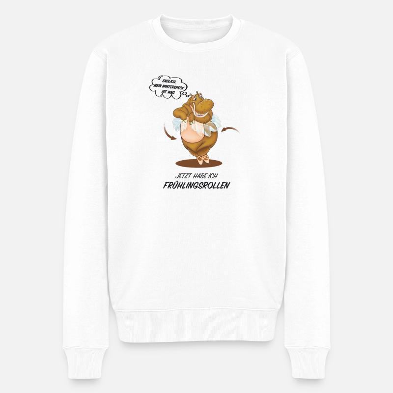 Endlich! Mein Winterspeck ist weg – Humor Shirt - Männer Premium Bio Pullover - Weiß