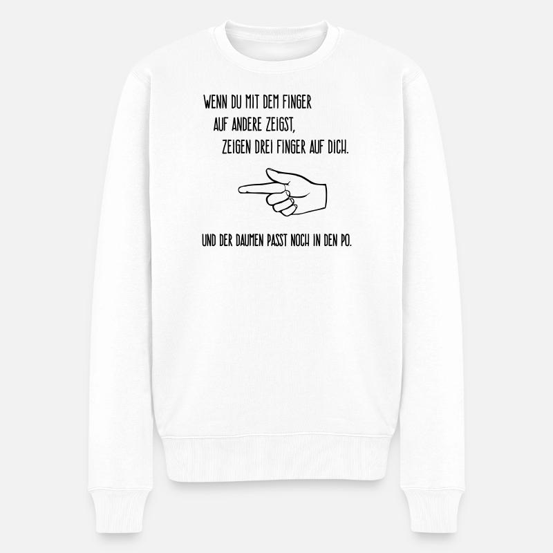 Finger auf andere - Männer Premium Bio Pullover - Weiß