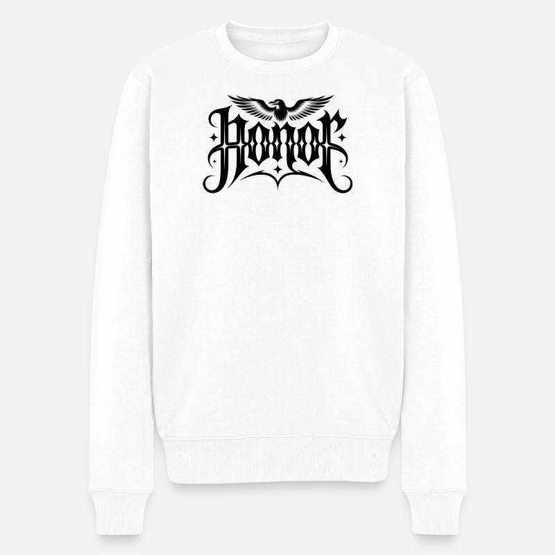 Ehre - Stoisches römisches Design - Männer Premium Bio Pullover - Weiß