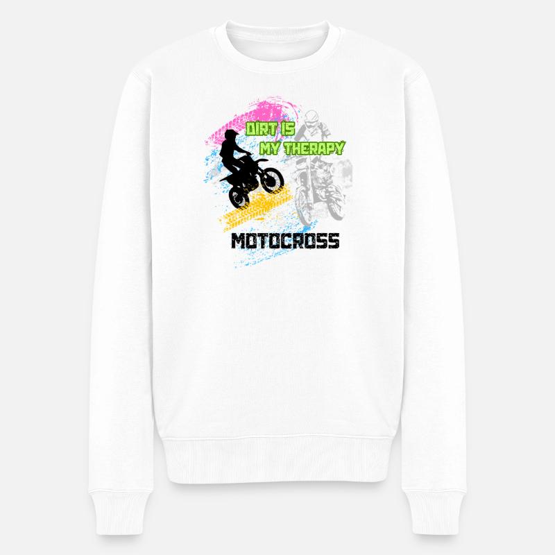 Motocross Graffiti - Männer Premium Bio Pullover - Weiß