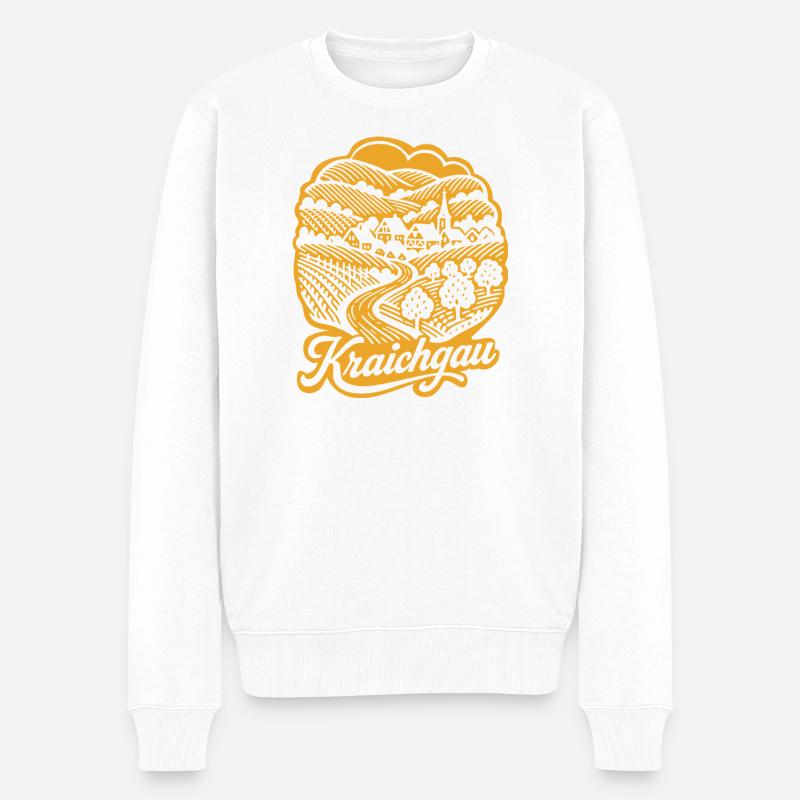Kraichgau Retro Design mit Schriftzug - Männer Premium Bio Pullover - Weiß