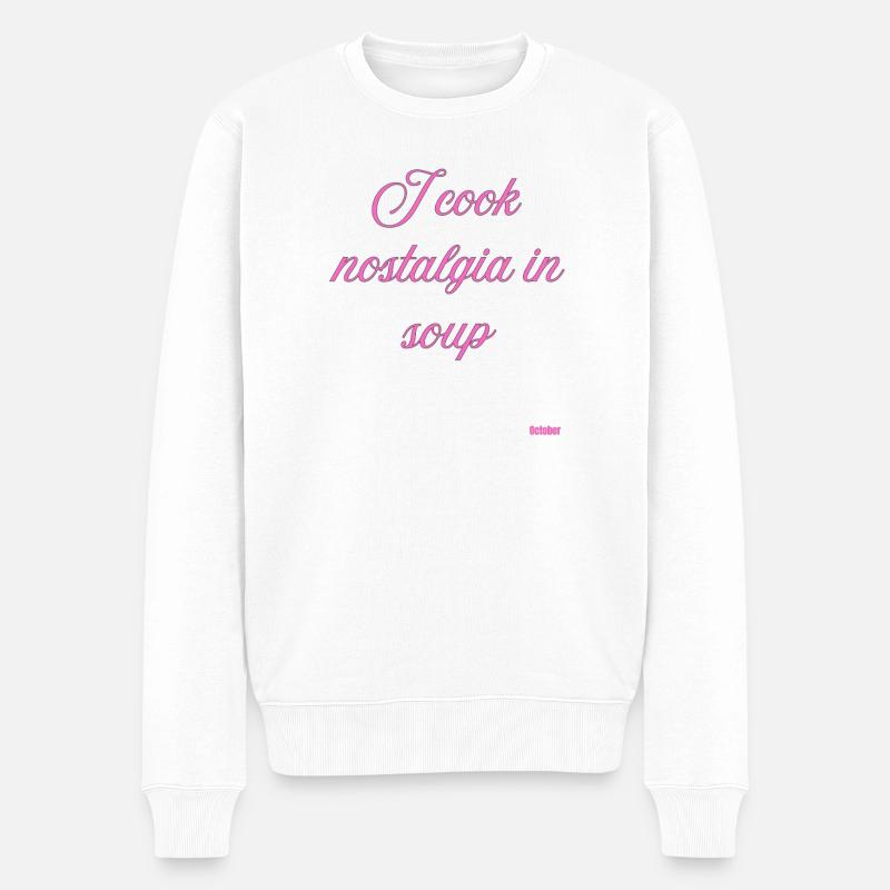Ich koche Nostalgie in der Suppe - Männer Premium Bio Pullover - Weiß