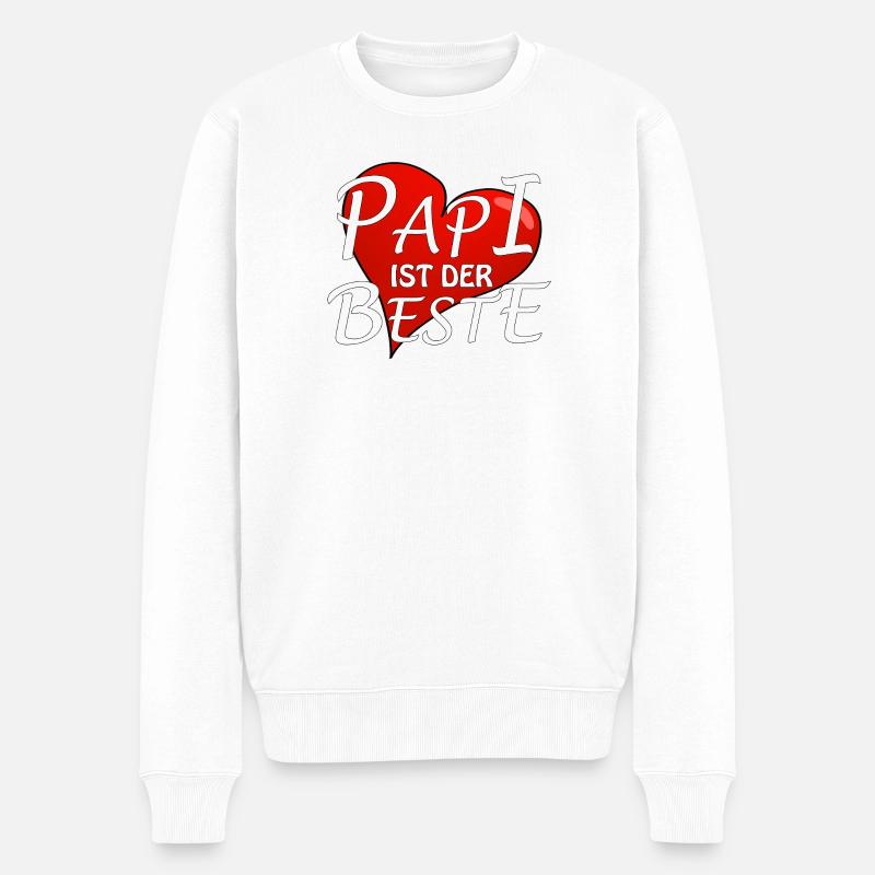 PAPI IST DER BESTE - Männer Premium Bio Pullover - Weiß