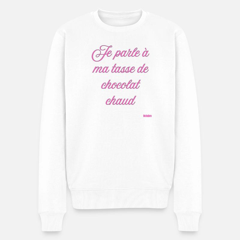 Tasse Chocolat Chaud Script Rose - Pull Premium bio Homme - blanc