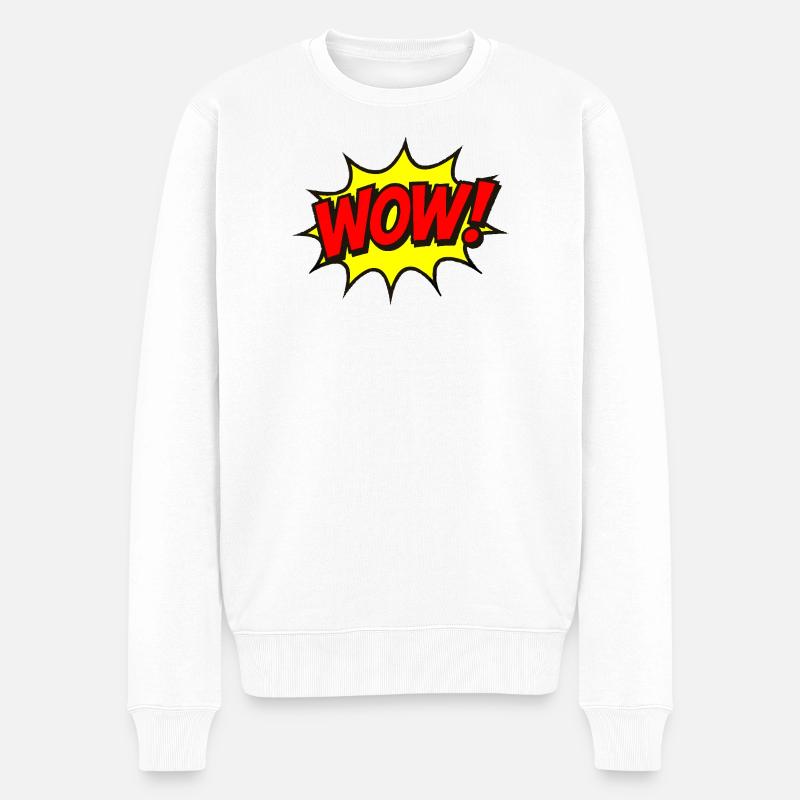 Wow Explosion Pop Art - Pull Premium bio Homme - blanc