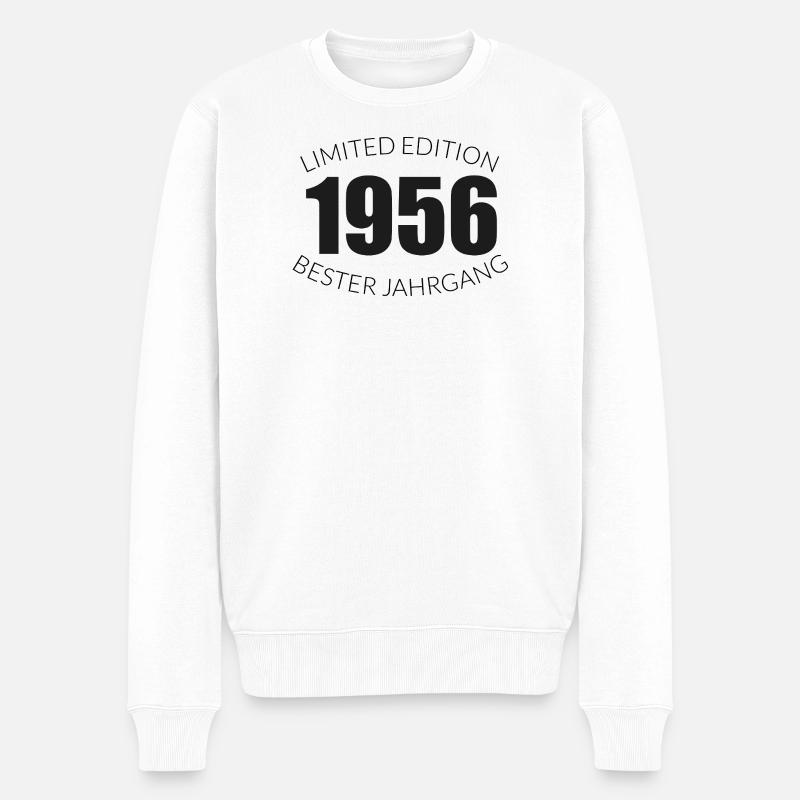 70. Geburtstag - 1956 - Limited Edition - Bester - Männer Premium Bio Pullover - Weiß