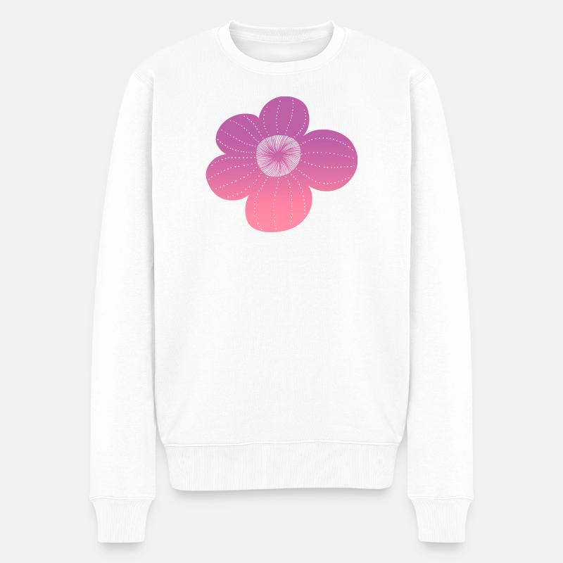 Boho flower - Männer Premium Bio Pullover - Weiß