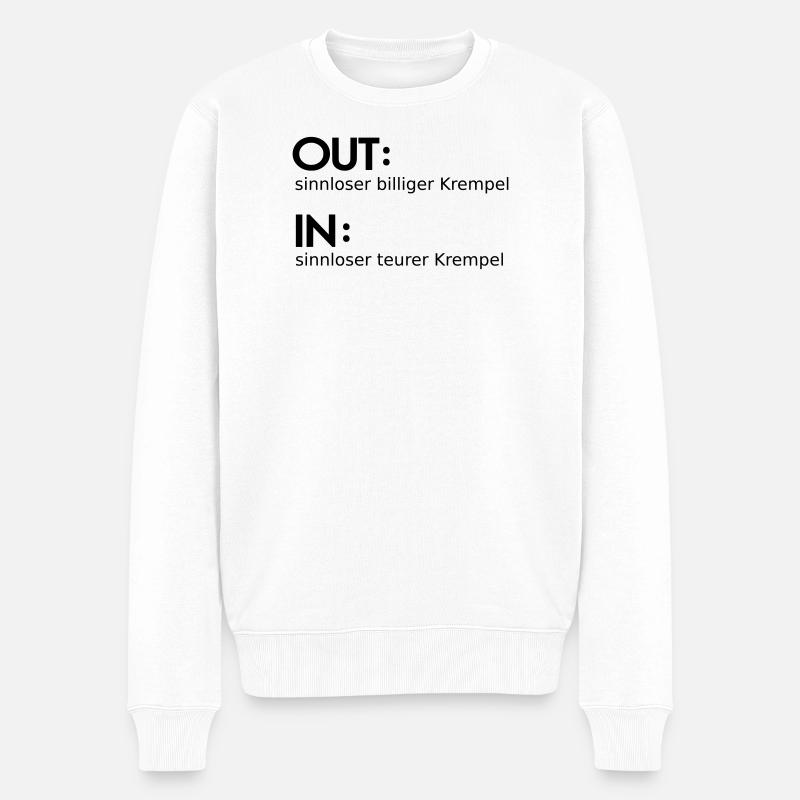 In - Out - Männer Premium Bio Pullover - Weiß